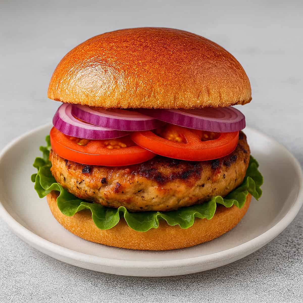 chicken burger on brioche roll