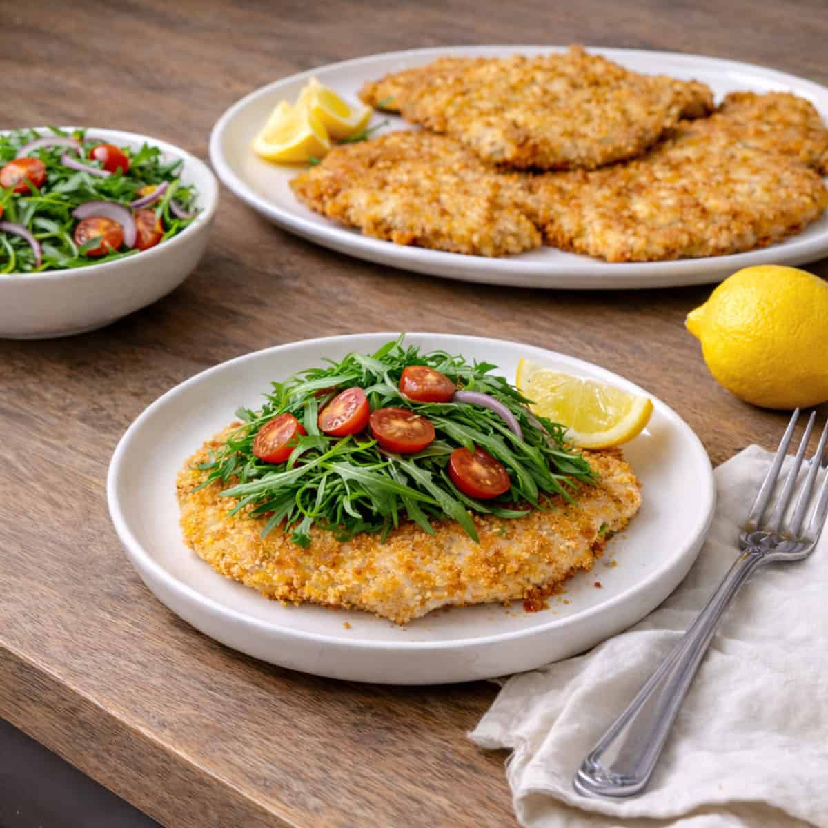 Chicken Milanese | Crispy Italian Cutlets with Lemon and Arugula