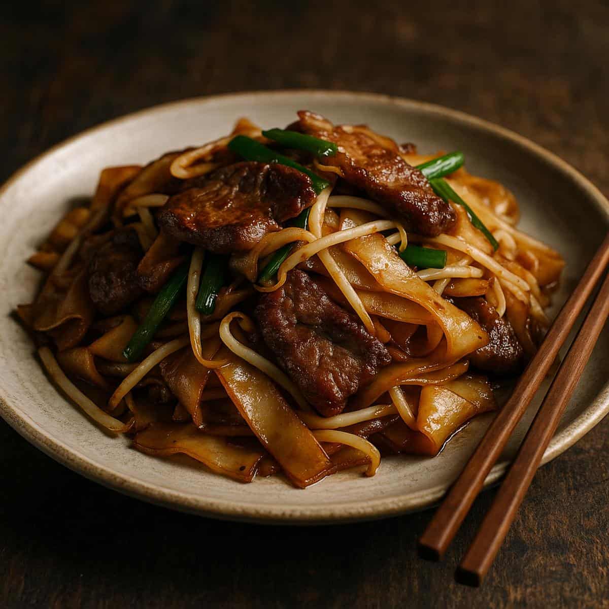 Beef Chow Fun (干炒牛河): Cantonese Stir-Fried Rice Noodles with Beef